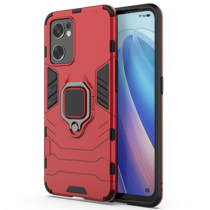 Ring Kickstand Sturdy Anti-Shock Flexible TPU + Hard PC Back Cover for Oppo Reno7 SE 5G