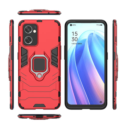 Ring Kickstand Sturdy Anti-Shock Flexible TPU + Hard PC Back Cover for Oppo Reno7 SE 5G