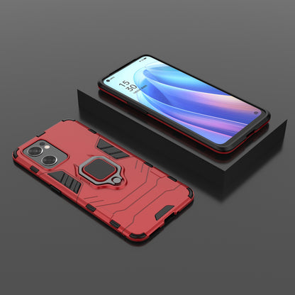 Ring Kickstand Sturdy Anti-Shock Flexible TPU + Hard PC Back Cover for Oppo Reno7 SE 5G