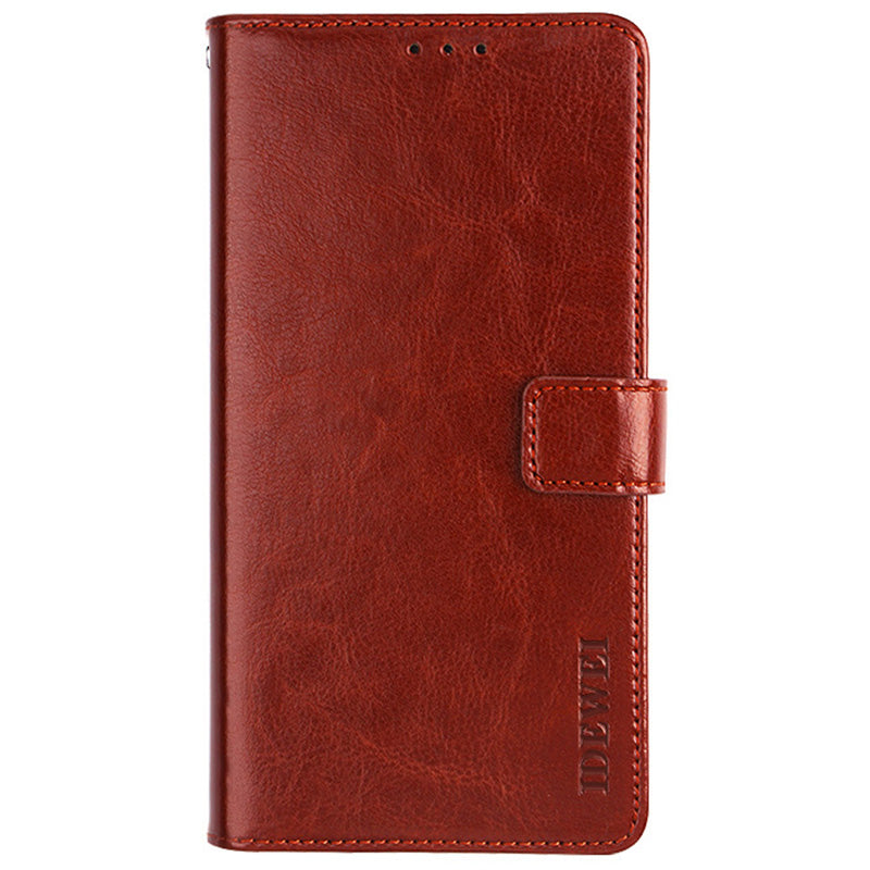 IDEWEI For Oppo Reno7 5G (China) Leather Case Crazy Horse Texture Foldable Stand Wallet Full Protection Phone Cover