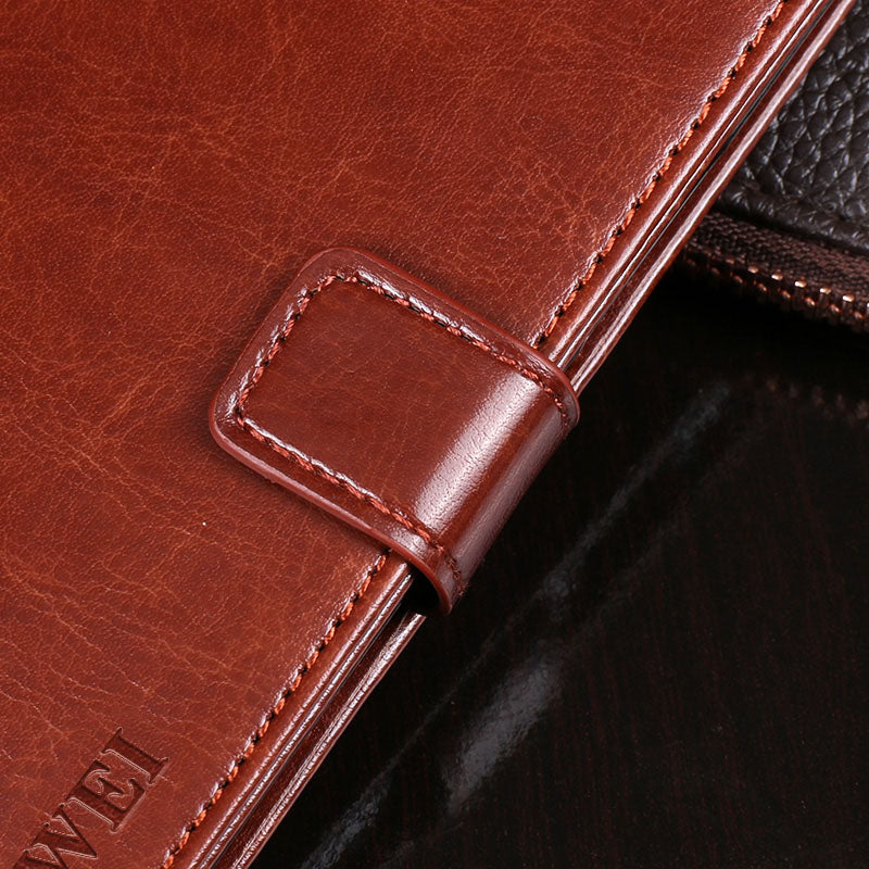 IDEWEI For Oppo Reno7 5G (China) Leather Case Crazy Horse Texture Foldable Stand Wallet Full Protection Phone Cover