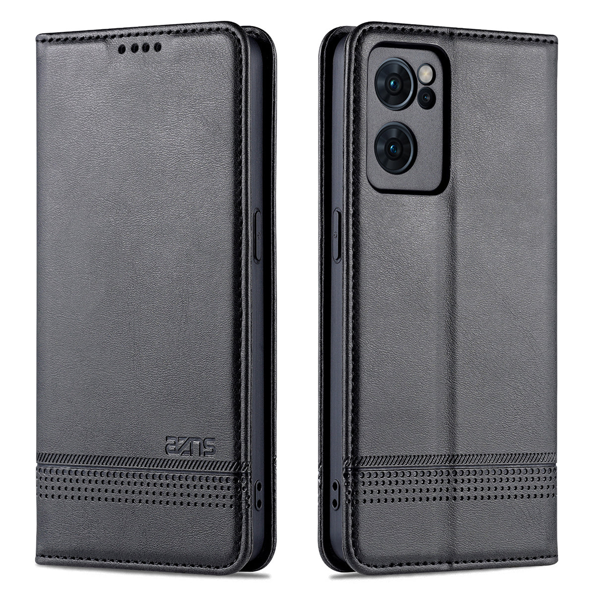 AZNS Textured PU Leather Wallet Flip Case Magnetic Absorption Folding Stand Protective Cover for Oppo Reno7 5G (China)