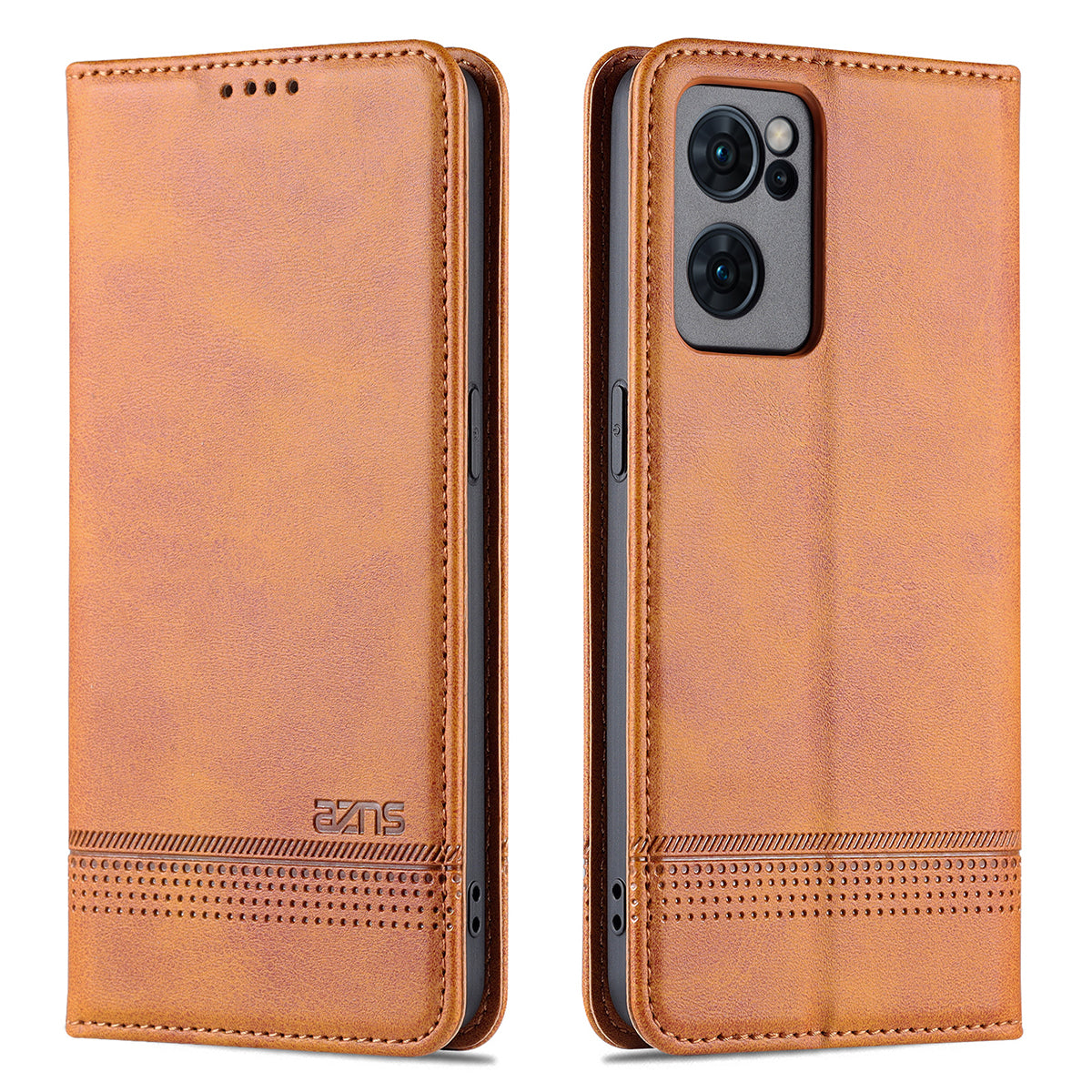 AZNS Textured PU Leather Wallet Flip Case Magnetic Absorption Folding Stand Protective Cover for Oppo Reno7 5G (China)