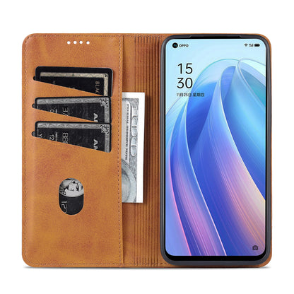 AZNS Textured PU Leather Wallet Flip Case Magnetic Absorption Folding Stand Protective Cover for Oppo Reno7 5G (China)