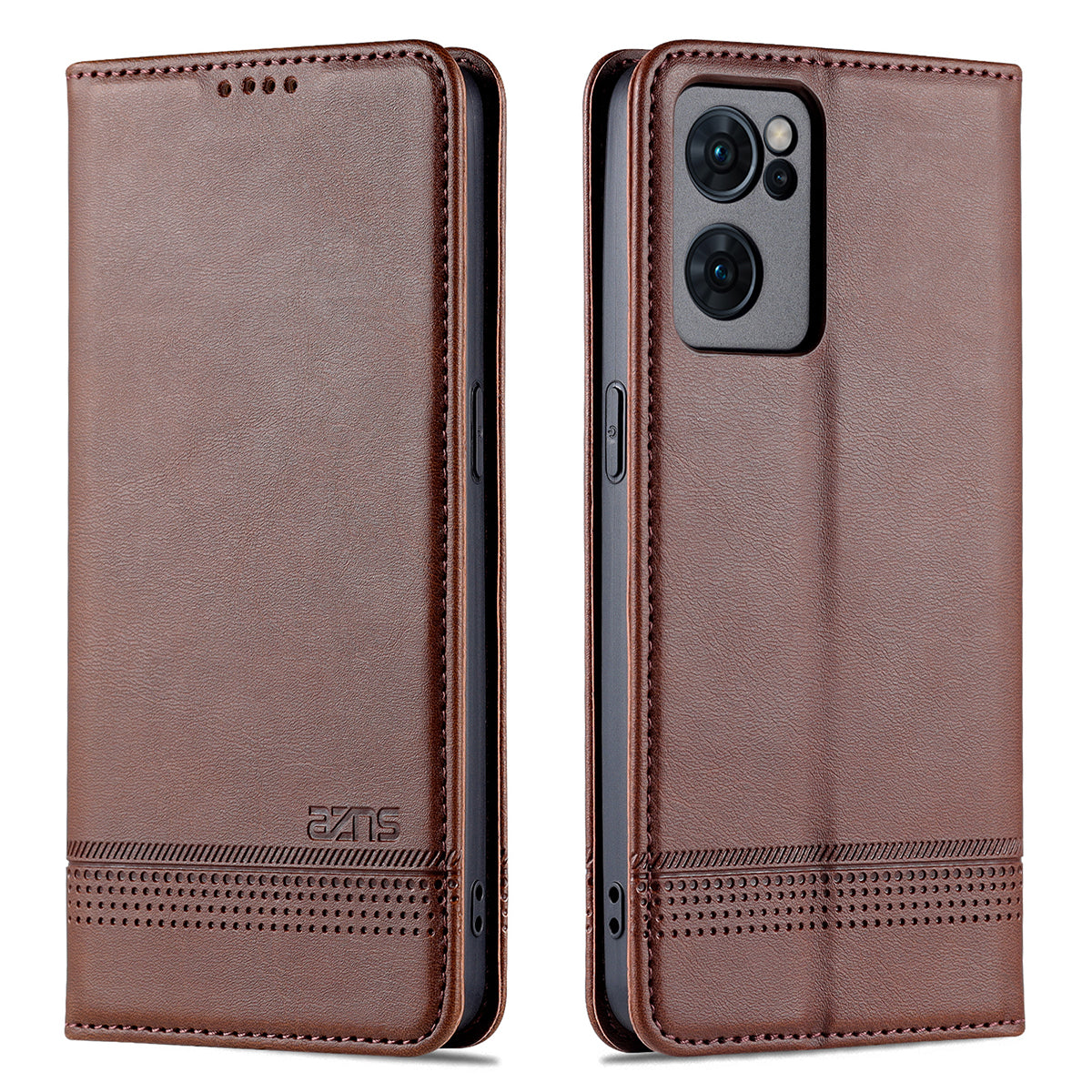 AZNS Textured PU Leather Wallet Flip Case Magnetic Absorption Folding Stand Protective Cover for Oppo Reno7 5G (China)