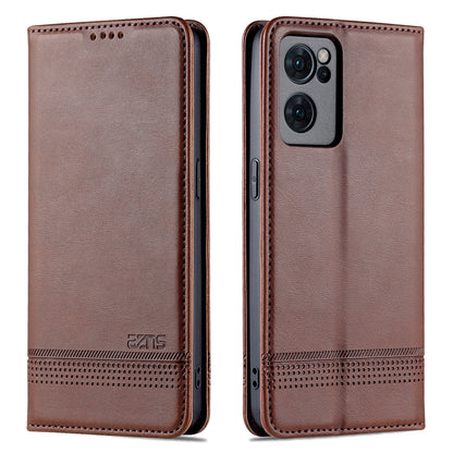 AZNS Textured PU Leather Wallet Flip Case Magnetic Absorption Folding Stand Protective Cover for Oppo Reno7 5G (China)