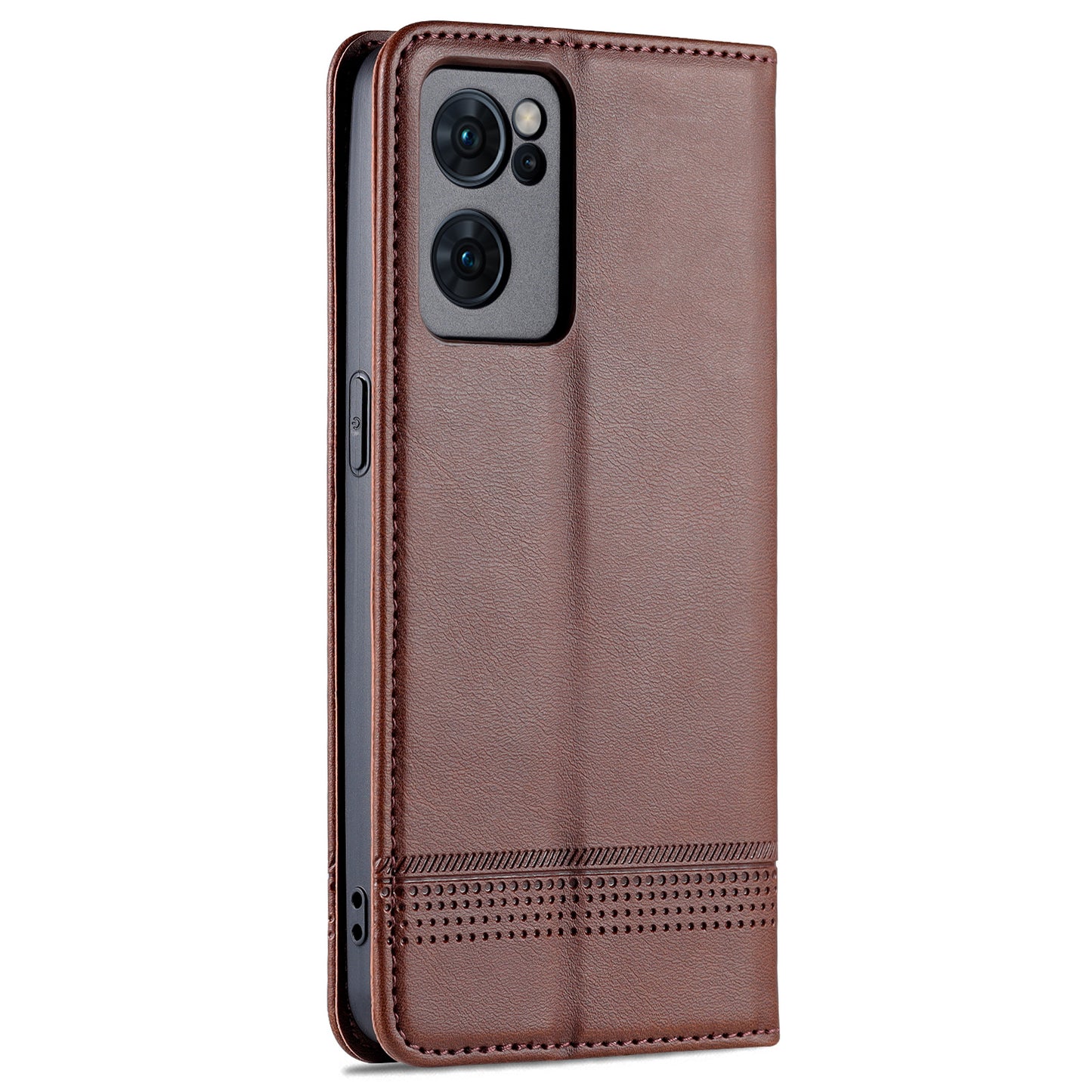 AZNS Textured PU Leather Wallet Flip Case Magnetic Absorption Folding Stand Protective Cover for Oppo Reno7 5G (China)