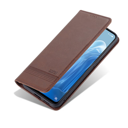 AZNS Textured PU Leather Wallet Flip Case Magnetic Absorption Folding Stand Protective Cover for Oppo Reno7 5G (China)