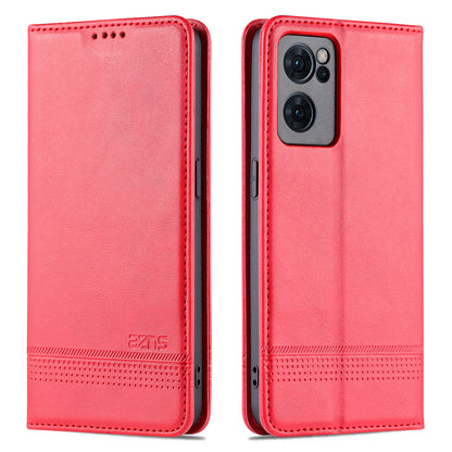 AZNS Textured PU Leather Wallet Flip Case Magnetic Absorption Folding Stand Protective Cover for Oppo Reno7 5G (China)