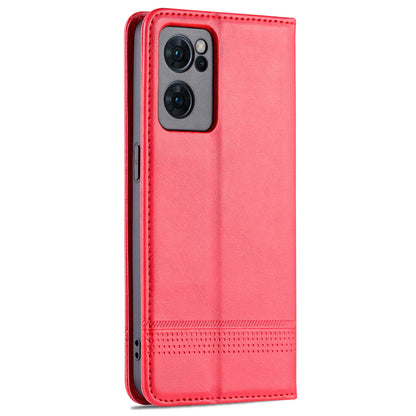 AZNS Textured PU Leather Wallet Flip Case Magnetic Absorption Folding Stand Protective Cover for Oppo Reno7 5G (China)