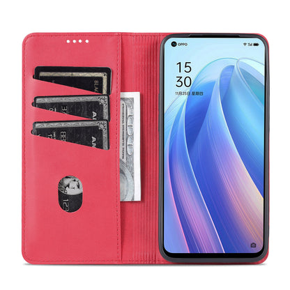 AZNS Textured PU Leather Wallet Flip Case Magnetic Absorption Folding Stand Protective Cover for Oppo Reno7 5G (China)