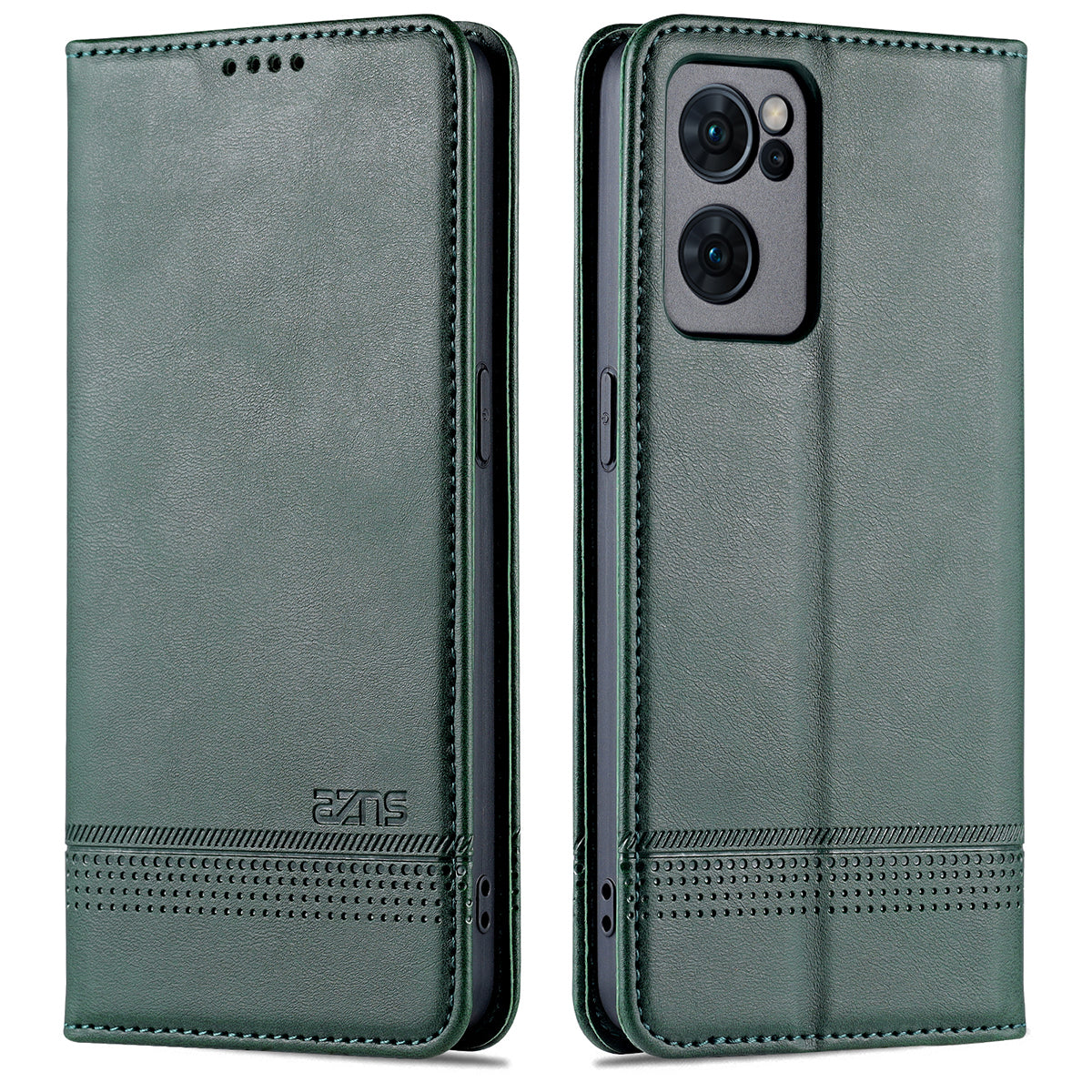 AZNS Textured PU Leather Wallet Flip Case Magnetic Absorption Folding Stand Protective Cover for Oppo Reno7 5G (China)