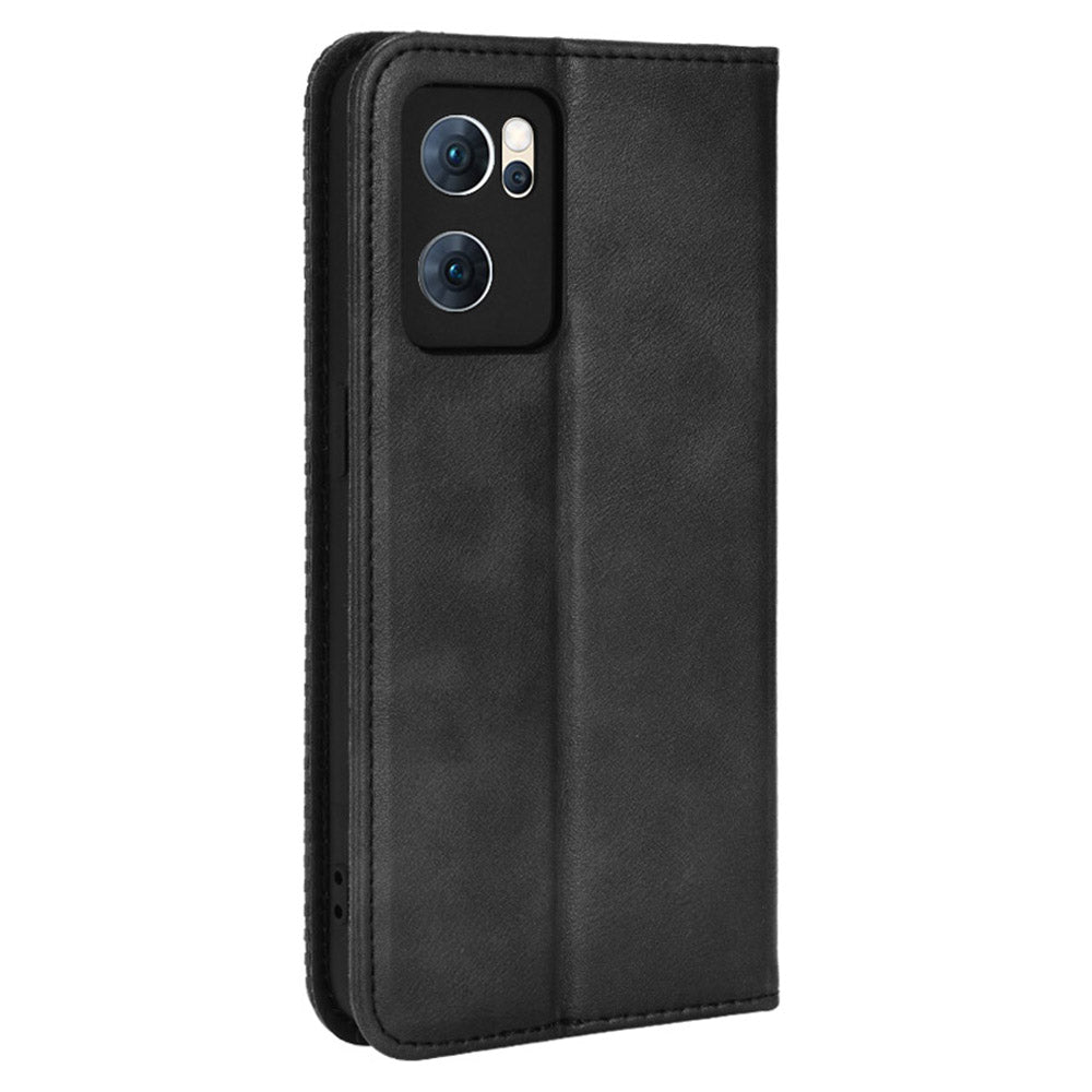 For Oppo Reno7 5G (China) Retro Style Imprinted Leather Cover + TPU Inner Case Wallet Stand Anti-fall Phone Shell