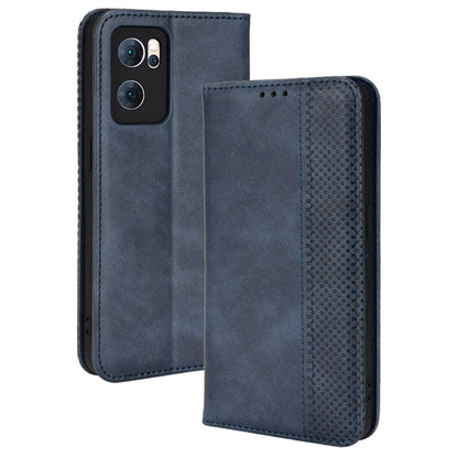 For Oppo Reno7 5G (China) Retro Style Imprinted Leather Cover + TPU Inner Case Wallet Stand Anti-fall Phone Shell