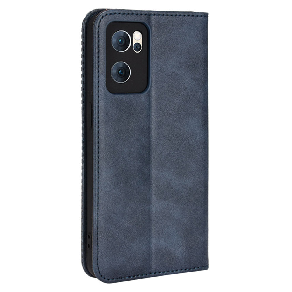 For Oppo Reno7 5G (China) Retro Style Imprinted Leather Cover + TPU Inner Case Wallet Stand Anti-fall Phone Shell