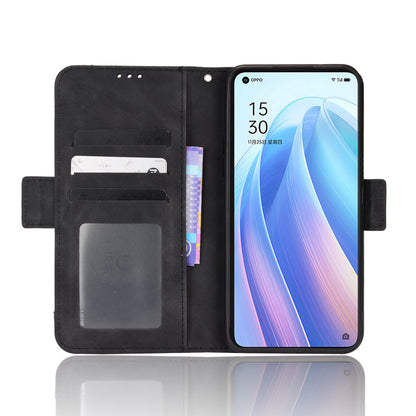 For Oppo Reno7 5G (China) Wallet Front Card Slot Anti-drop PU Leather + TPU Phone Cover with Stand