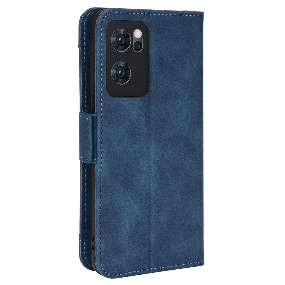 For Oppo Reno7 5G (China) Wallet Front Card Slot Anti-drop PU Leather + TPU Phone Cover with Stand