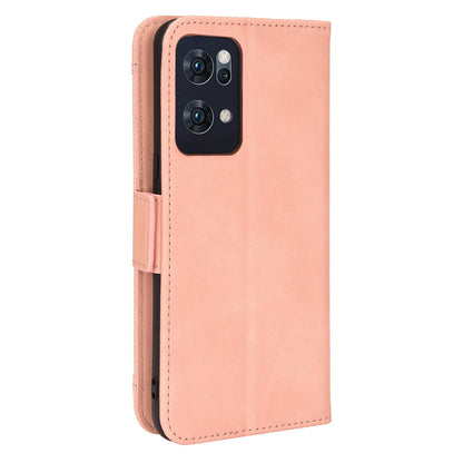 Cash Pocket Multiple Card Slot Mobile Phone Cover for Oppo Reno7 Pro 5G, PU Leather Drop-proof Case with Stand