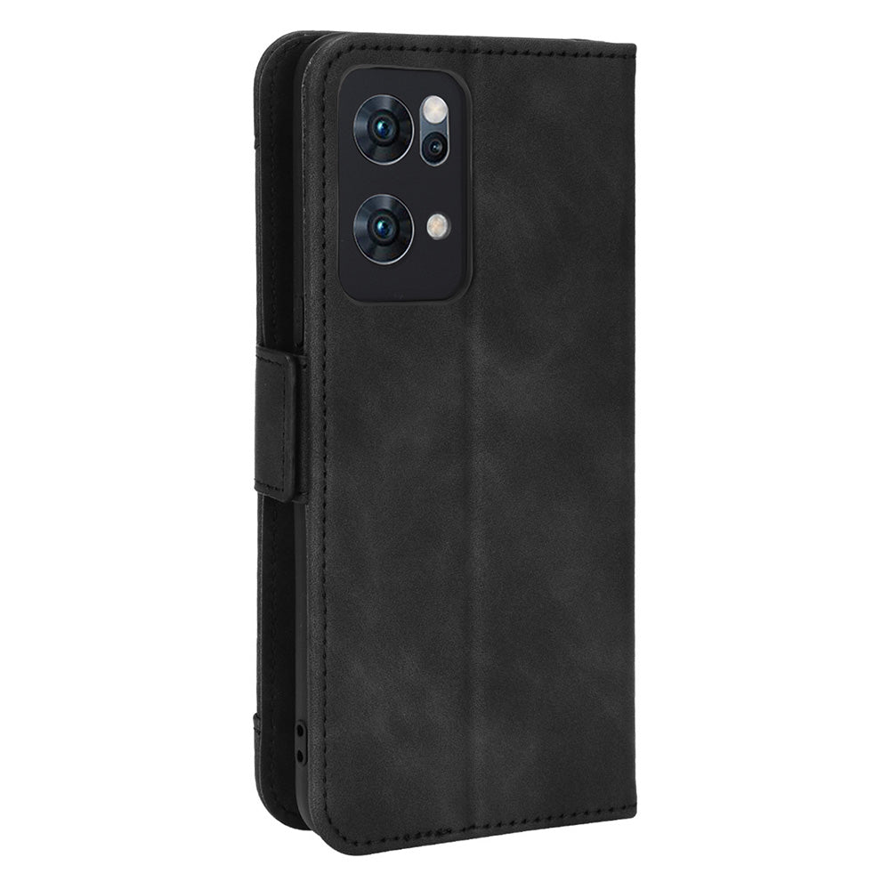 Cash Pocket Multiple Card Slot Mobile Phone Cover for Oppo Reno7 Pro 5G, PU Leather Drop-proof Case with Stand