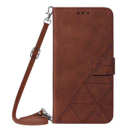 For Oppo A16/A16s/A54s/A55 5G/A53s 5G PB2-1 Series Lines Imprinting Shock Absorption Cellphone Case with Shoulder Strap PU Leather+TPU Stand Wallet Flip Protective Cover