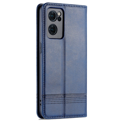 AZNS Magnetic Absorption Case for Oppo Reno7 SE 5G, Textured PU Leather Stand Flip Wallet Protective Phone Cover