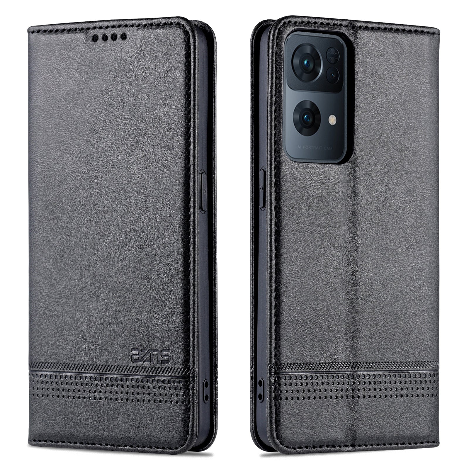 AZNS Phone Case for Oppo Reno7 Pro 5G, Textured PU Leather Magnetic Absorption Stand Function Folio Wallet Shell