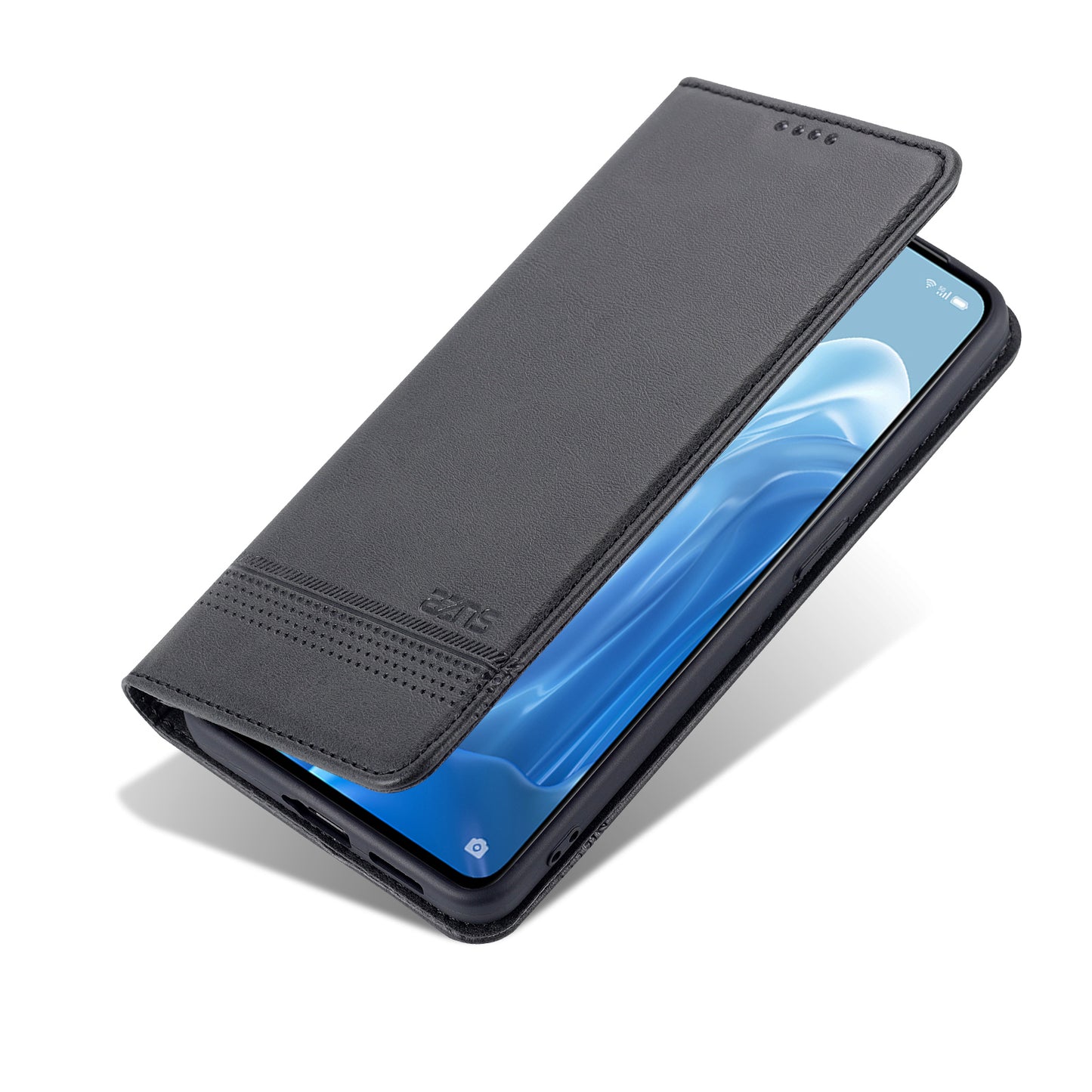 AZNS Phone Case for Oppo Reno7 Pro 5G, Textured PU Leather Magnetic Absorption Stand Function Folio Wallet Shell