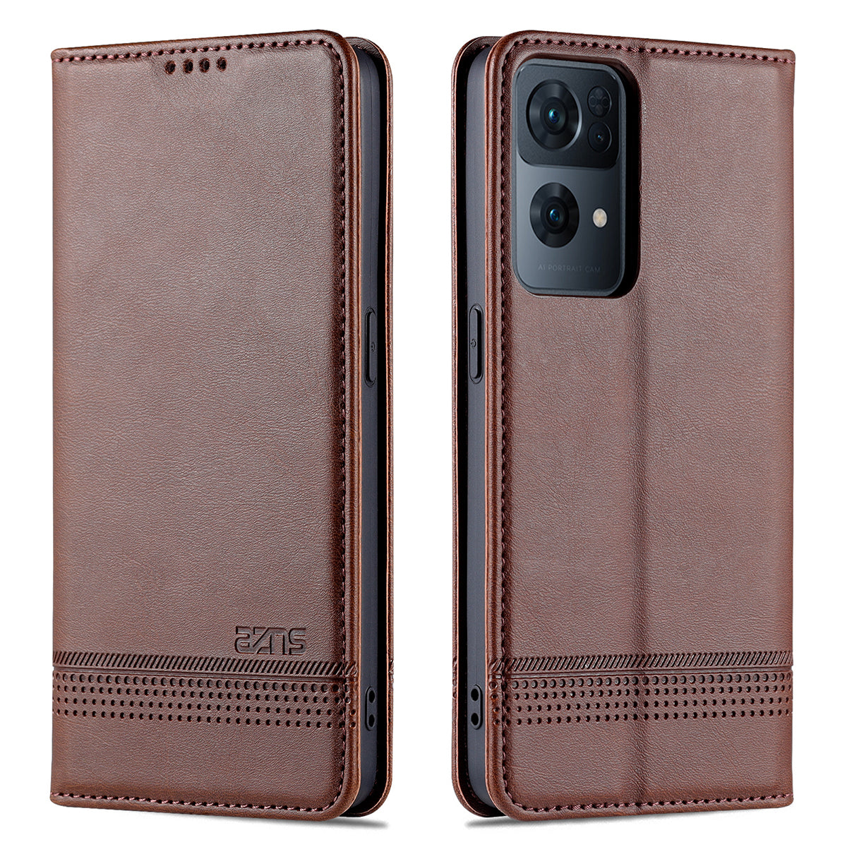 AZNS Phone Case for Oppo Reno7 Pro 5G, Textured PU Leather Magnetic Absorption Stand Function Folio Wallet Shell