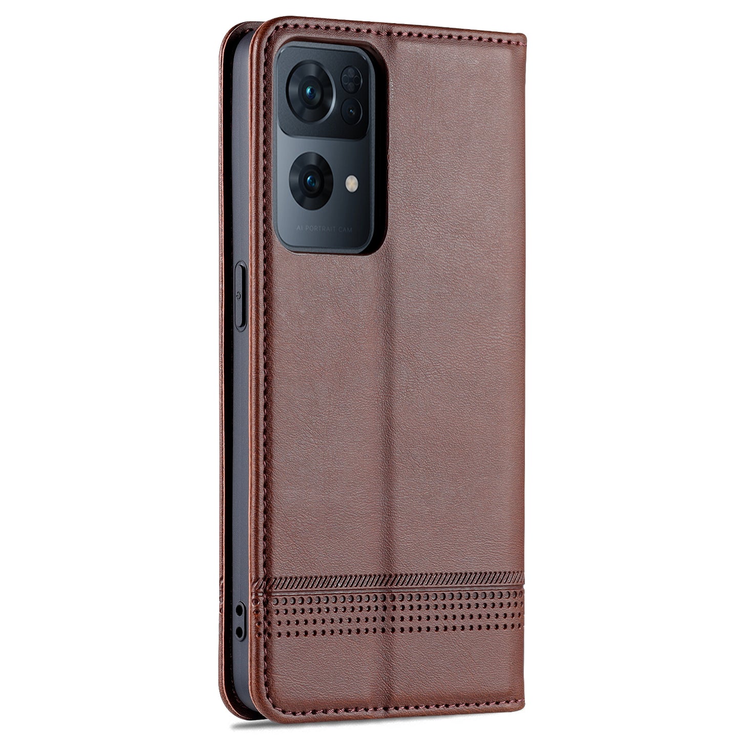 AZNS Phone Case for Oppo Reno7 Pro 5G, Textured PU Leather Magnetic Absorption Stand Function Folio Wallet Shell