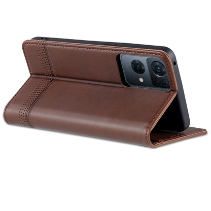 AZNS Phone Case for Oppo Reno7 Pro 5G, Textured PU Leather Magnetic Absorption Stand Function Folio Wallet Shell