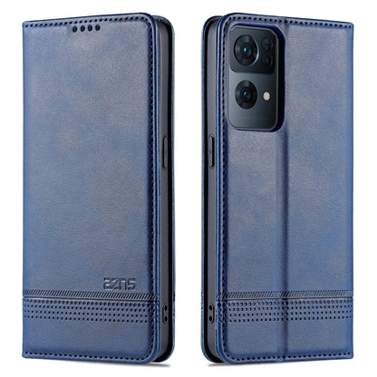 AZNS Phone Case for Oppo Reno7 Pro 5G, Textured PU Leather Magnetic Absorption Stand Function Folio Wallet Shell