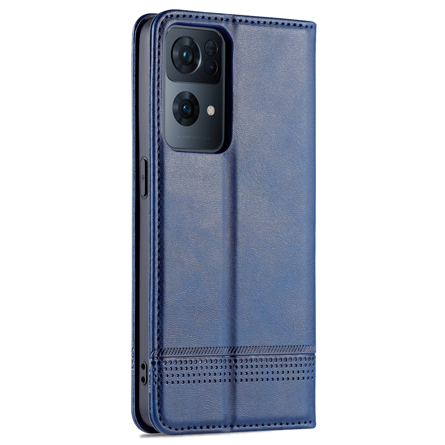 AZNS Phone Case for Oppo Reno7 Pro 5G, Textured PU Leather Magnetic Absorption Stand Function Folio Wallet Shell