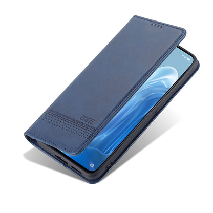 AZNS Phone Case for Oppo Reno7 Pro 5G, Textured PU Leather Magnetic Absorption Stand Function Folio Wallet Shell