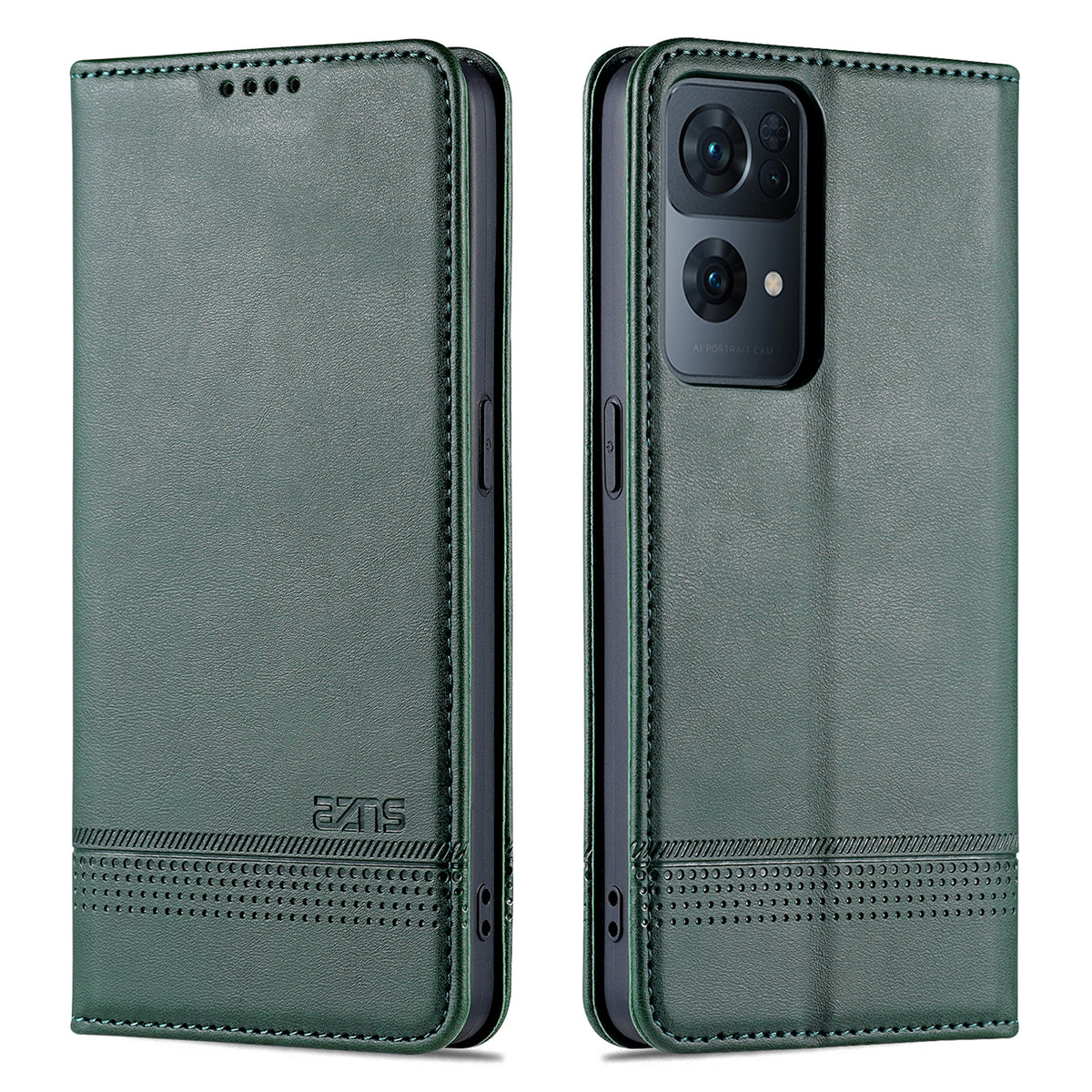 AZNS Phone Case for Oppo Reno7 Pro 5G, Textured PU Leather Magnetic Absorption Stand Function Folio Wallet Shell