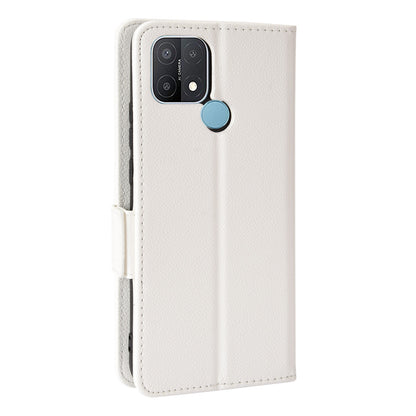 For OPPO A15 / A15s / A35 (2021) Litchi Texture Phone Cover PU Leather Wallet Stand Flip Folio Book Case