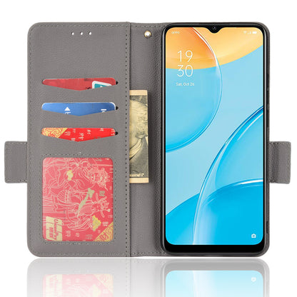 For OPPO A15 / A15s / A35 (2021) Litchi Texture Phone Cover PU Leather Wallet Stand Flip Folio Book Case