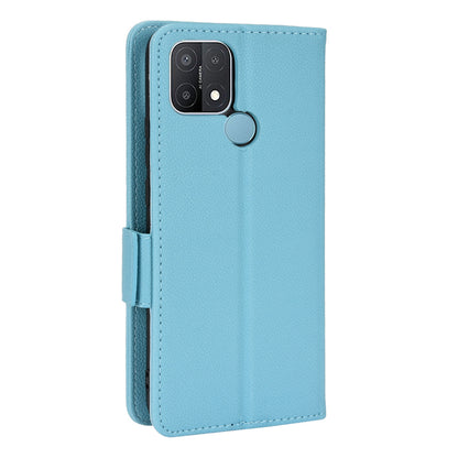 For OPPO A15 / A15s / A35 (2021) Litchi Texture Phone Cover PU Leather Wallet Stand Flip Folio Book Case