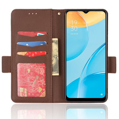 For OPPO A15 / A15s / A35 (2021) Litchi Texture Phone Cover PU Leather Wallet Stand Flip Folio Book Case