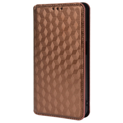 For Oppo A93 5G / A74 5G / A54 5G Rhombus Imprinted PU Leather + TPU Bumper Stand Cover Wallet Design Magnetic Auto-absorbed Full Protective Phone Case