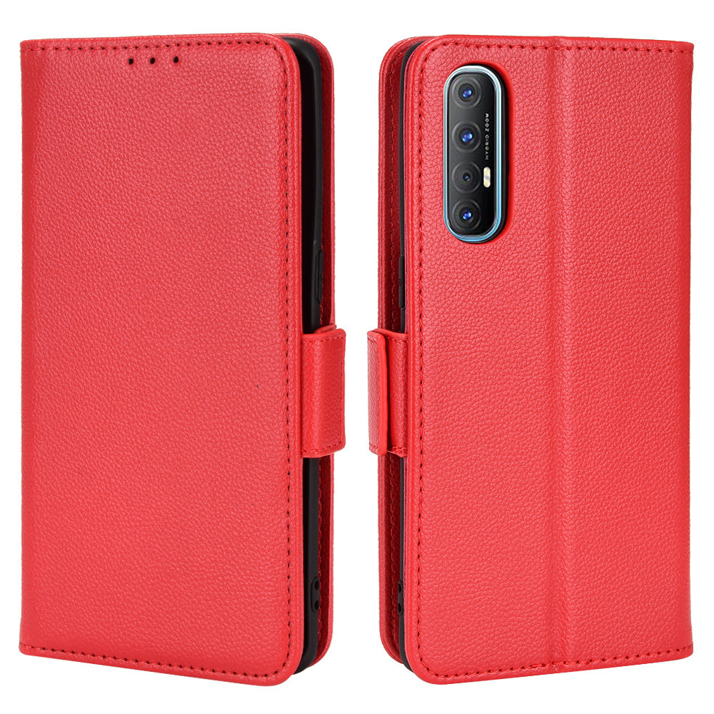 For Oppo Reno3 Pro 5G/Find X2 Neo Litchi Texture Wallet Stand PU Leather + TPU Phone Case