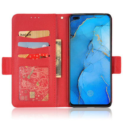 For Oppo Reno3 Pro 5G/Find X2 Neo Litchi Texture Wallet Stand PU Leather + TPU Phone Case