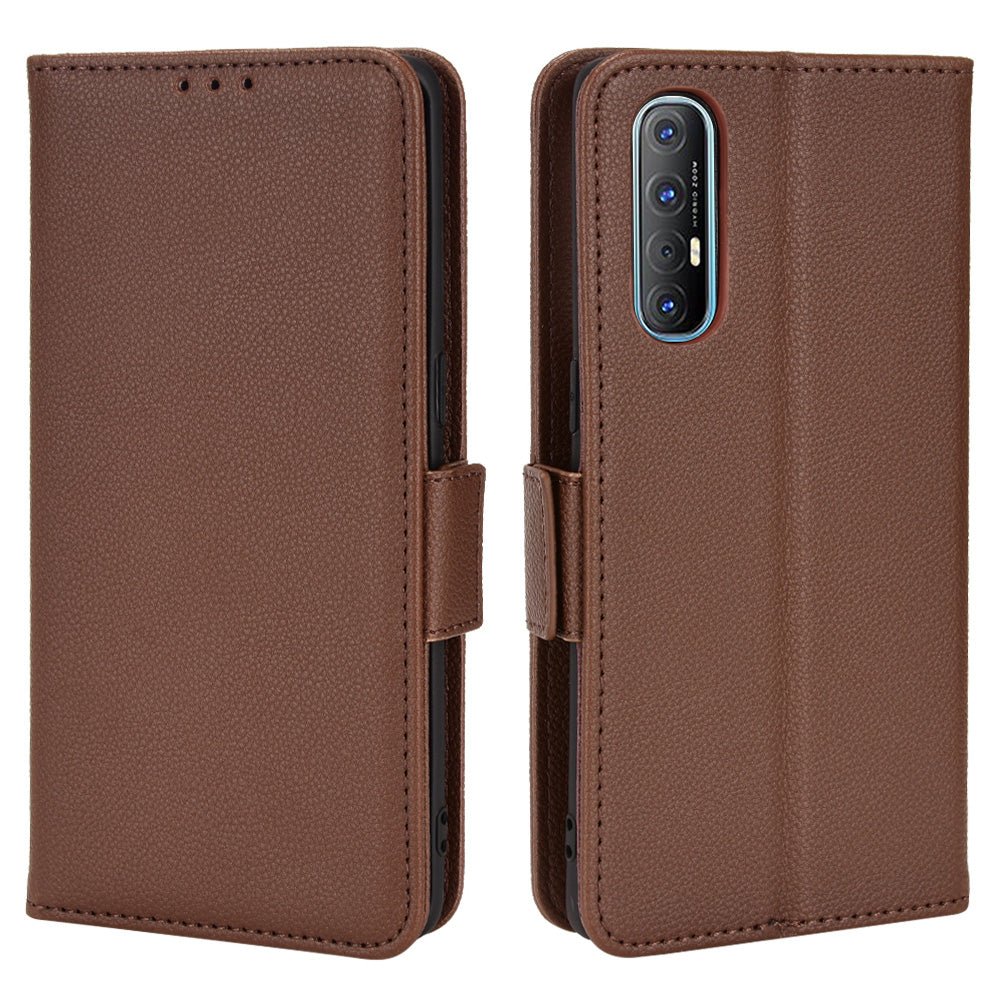 For Oppo Reno3 Pro 5G/Find X2 Neo Litchi Texture Wallet Stand PU Leather + TPU Phone Case