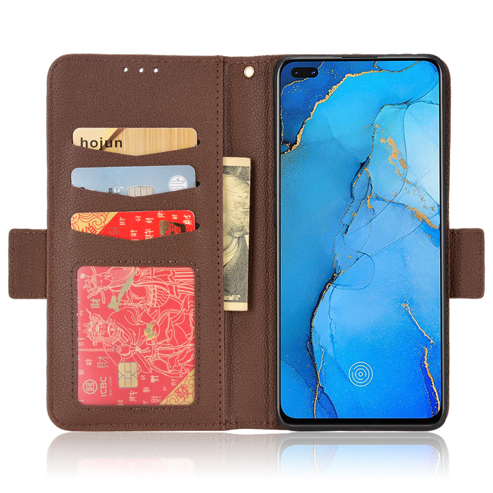 For Oppo Reno3 Pro 5G/Find X2 Neo Litchi Texture Wallet Stand PU Leather + TPU Phone Case