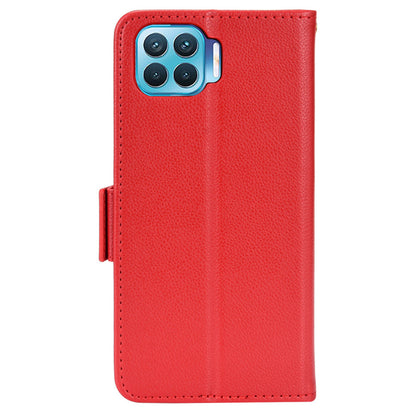 For Oppo F17 Pro/A93 4G/Reno4 Lite/Reno4 F Litchi Texture PU Leather + TPU Cover Full Protection Wallet Stand Phone Case