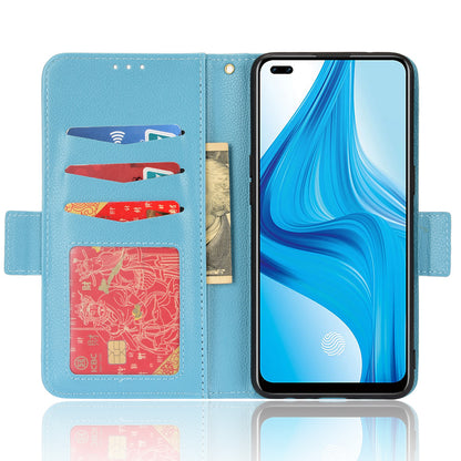 For Oppo F17 Pro/A93 4G/Reno4 Lite/Reno4 F Litchi Texture PU Leather + TPU Cover Full Protection Wallet Stand Phone Case