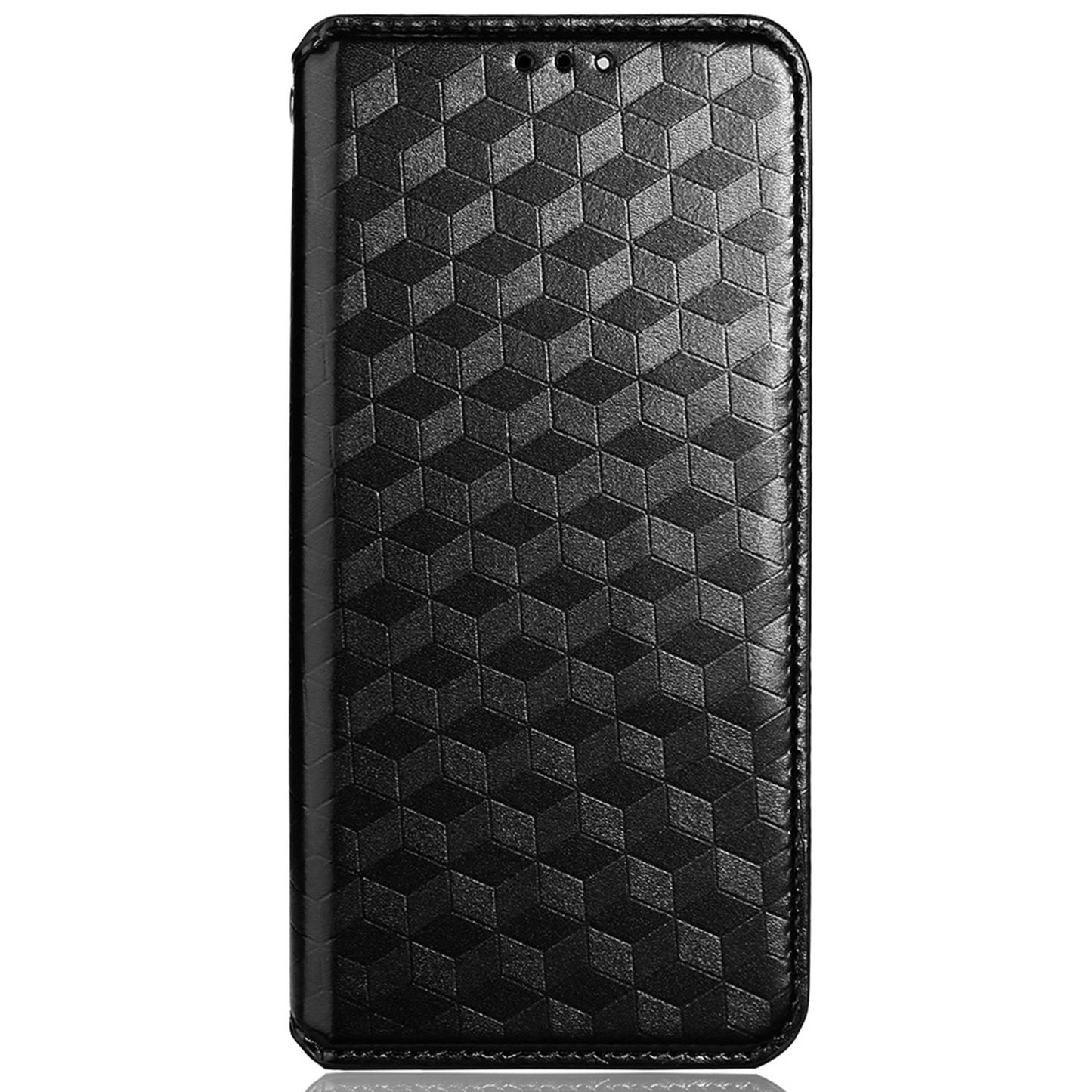 For Oppo F17 Pro/A93 4G/Reno4 Lite/Reno4 F Imprinting Rhombus Magnetic Closure PU Leather Cover Stand Wallet Phone Case