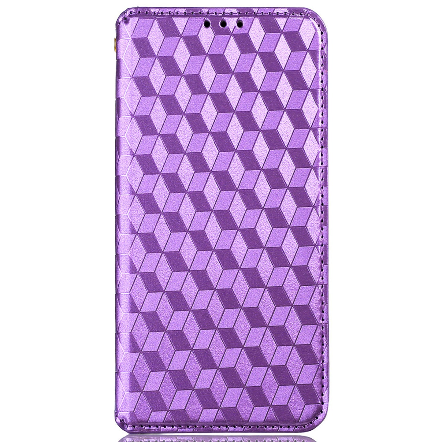 For Oppo F17 Pro/A93 4G/Reno4 Lite/Reno4 F Imprinting Rhombus Magnetic Closure PU Leather Cover Stand Wallet Phone Case