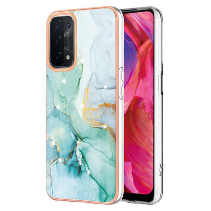 LB3 Series Marble TPU Phone Case for Oppo A74 5G / A93 5G / A54 5G / A93s 5G, IMD Electroplated Edge Anti-Fall Heavy Duty Protective Cover