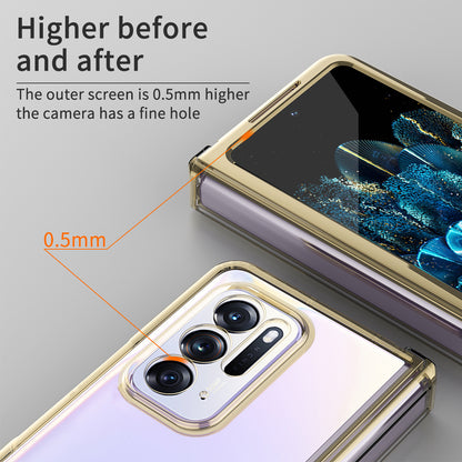 For Oppo Find N Electroplating Frame Hard PC Folding Phone Case Cover with Detachable Hinge