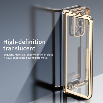 For Oppo Find N Electroplating Frame Hard PC Folding Phone Case Cover with Detachable Hinge